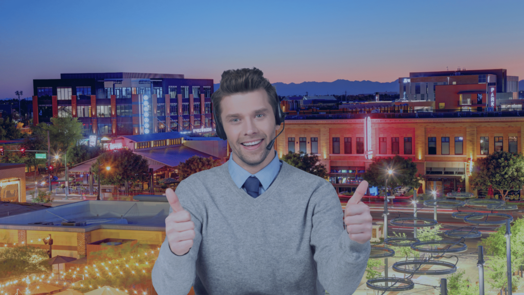 An image of a customer service representative with a backdrop of Glendale, AZ on the Arizzon Capital Contact Us, Were Here To Assist You webpage.