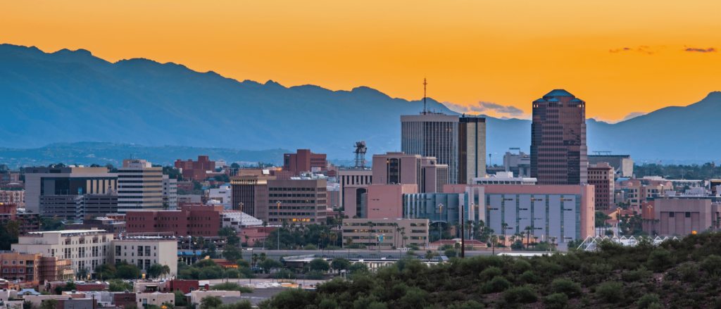 The skyline of Tucson with the Catalinas in the backdrop is where a location creates the Arizona Business Growth Advantage.